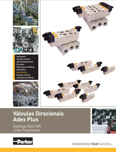 Válvulas Direcionais Adex Plus Catálogo 9025 BR Linha Pneumática
